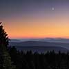 Crescent Moonset over South Cascades